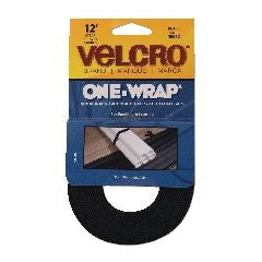 Velcro ONE-WRAP Heavy Duty Nylon Velcro Straps, Black, 12-ft x 3/4-in, 1-pk U9