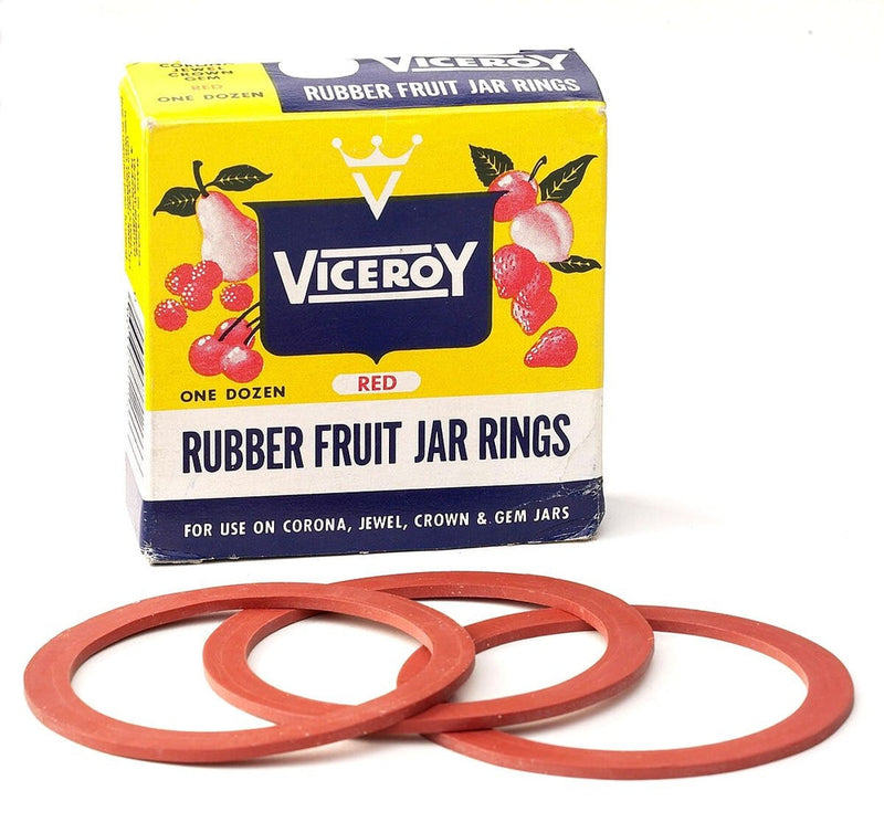 Viceroy Rubber Fruit Jar Rings for use on Corona, Jewel, Crown and GEM Jars, 12-pk Q4