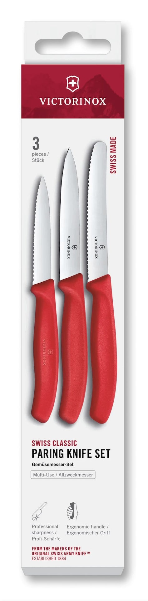 Victorinox Paring Knife Set with Non-Slip Handles, 3-pc K2