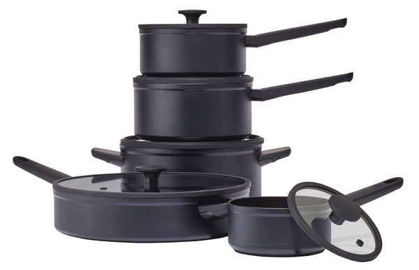 Vida by PADERNO 10-Piece Non-Stick Cookware Set, Black, Vida by PADERNO Non-Stick Cookset, Blue, 8-pc, Vida by PADERNO Aluminum Non-Stick Frypan,... E2