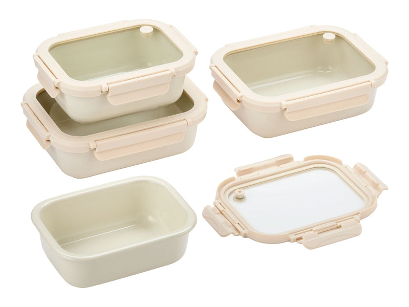 Vida By Paderno Ceramic Food Containers, Cream, 8-pc L2