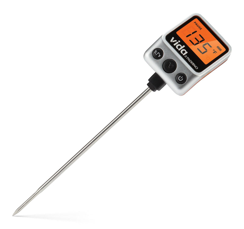 Vida by PADERNO Digital Instant Read BBQ Food Thermometer with Stainless Steel Probe P4