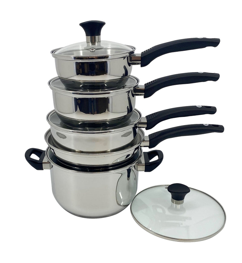 Vida by PADERNO Everyday Series Premium Stainless Steel Cookware Set, Dishwasher & Oven-Safe, 10-pc C1