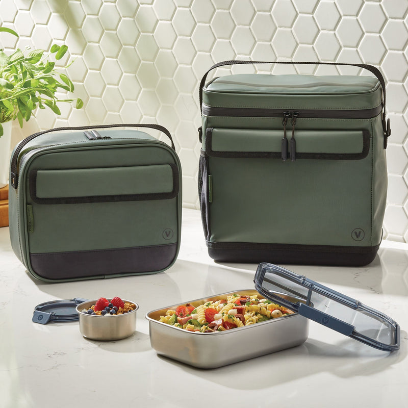 Vida by PADERNO Insulated Food Storage Lunch Bag, X-Large, Green, BPA-Free X7