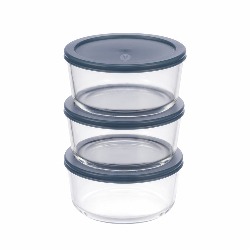 Vida by PADERNO Round Glass Food Storage Container Set with Lids, 6-pc N9