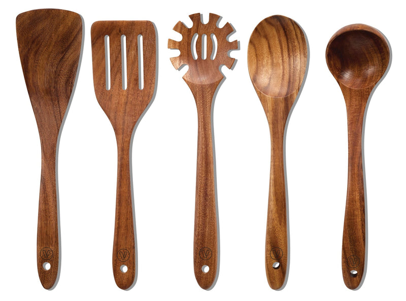 Vida by PADERNO Solid Acacia Wood Utensil Set, 5-pc P5