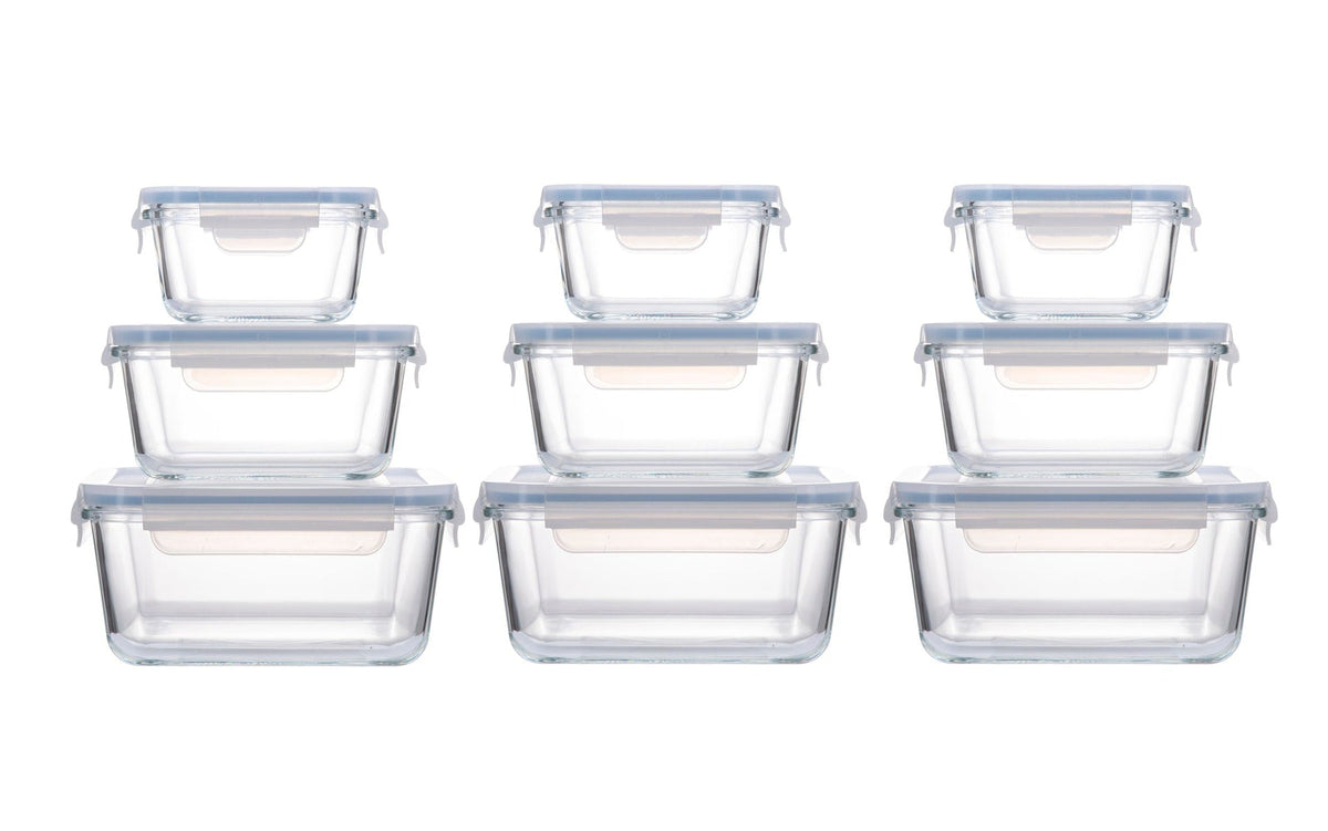 Vida By Paderno Square Glass Food Storage Container Set, 18-pc