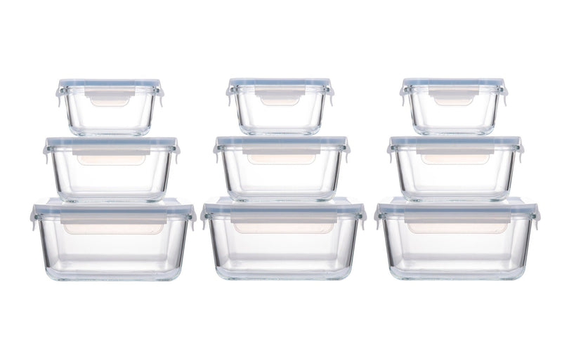 Vida By Paderno Square Glass Food Storage Container Set, 18-pc K1