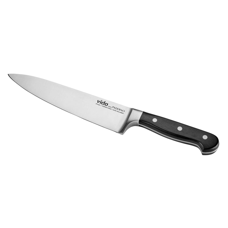Vida by PADERNO Stainless Steel Triple Rivet Chef's Knife, Ergonomic Grip, 8-in N3