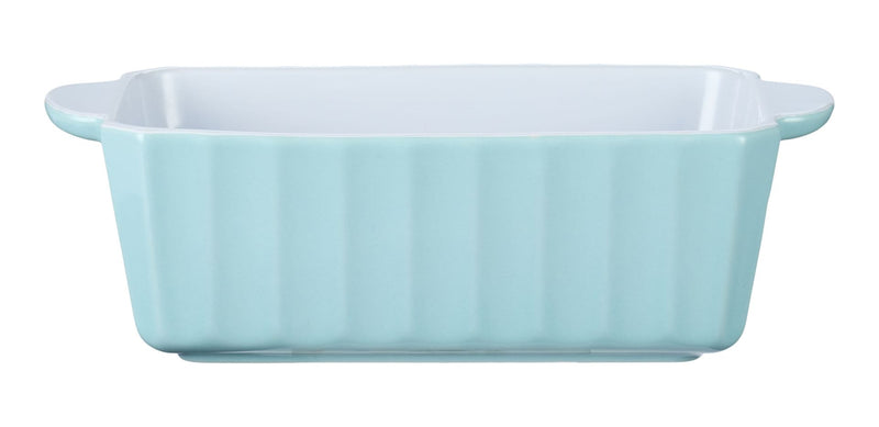Vida by PADERNO White/Blue Ceramic Loaf Baking Dish, 1-lb G3