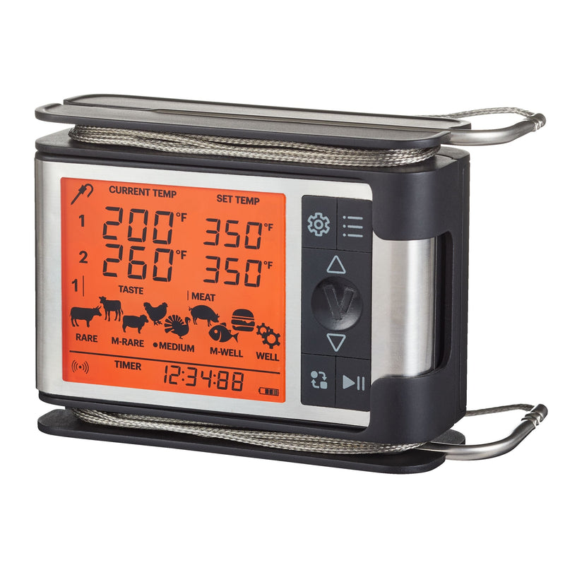 Vida by PADERNO Wireless Remote BBQ Food & Meat Thermometer with Stainless Steel Probes D5