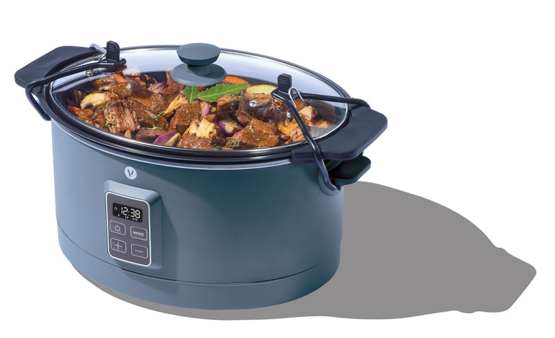 Vida Slow Cooker with Digital Control Panel, Bluefin, 6-qt W6