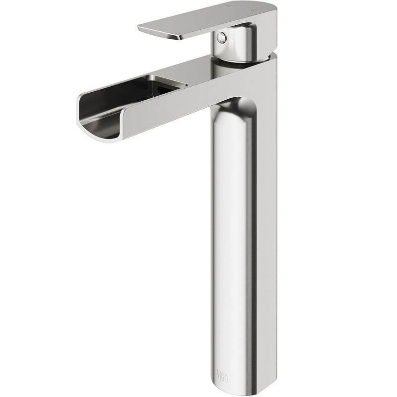 VIGO Amada 11-in Brushed Nickel Vessel Bathroom Faucet S7