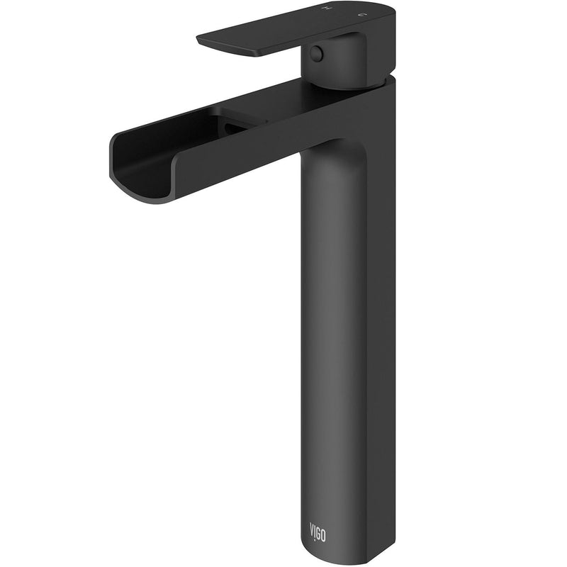 VIGO Amada Single Handle Vessel Sink Bathroom Faucet, Matte Black S5