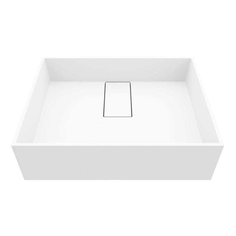 VIGO Bryant MatteStone 17x13-in Deep White Bathroom Sink/Basin with Rectangular Vessel T0