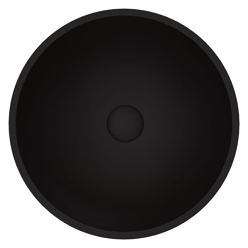 VIGO Cavalli MatteShell Round Vessel Bathroom Sink/Basin with Consistent Matte Finish, Black F9