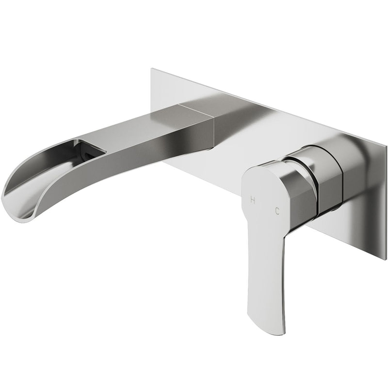 VIGO Cornelius Wall Mount Single Handle Bathroom Sink Faucet, WaterSense Certified, Brushed Nickel S5