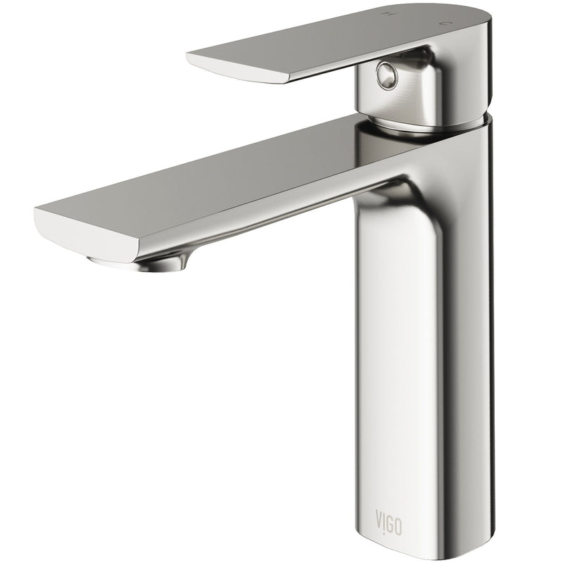 VIGO Davidson Single Handle Single Hole Bathroom Sink Faucet, WaterSense Certified, Brushed Nickel R7