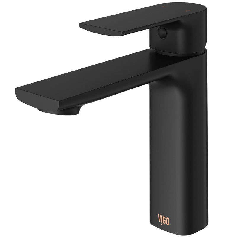 VIGO Davidson Single Handle Single Hole Bathroom Sink Faucet, WaterSense Certified, Matte Black C0