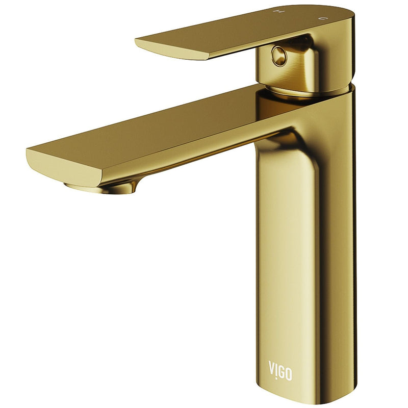 VIGO Davidson Single Handle Single Hole Bathroom Sink Faucet, WaterSense Certified, Matte Gold K5