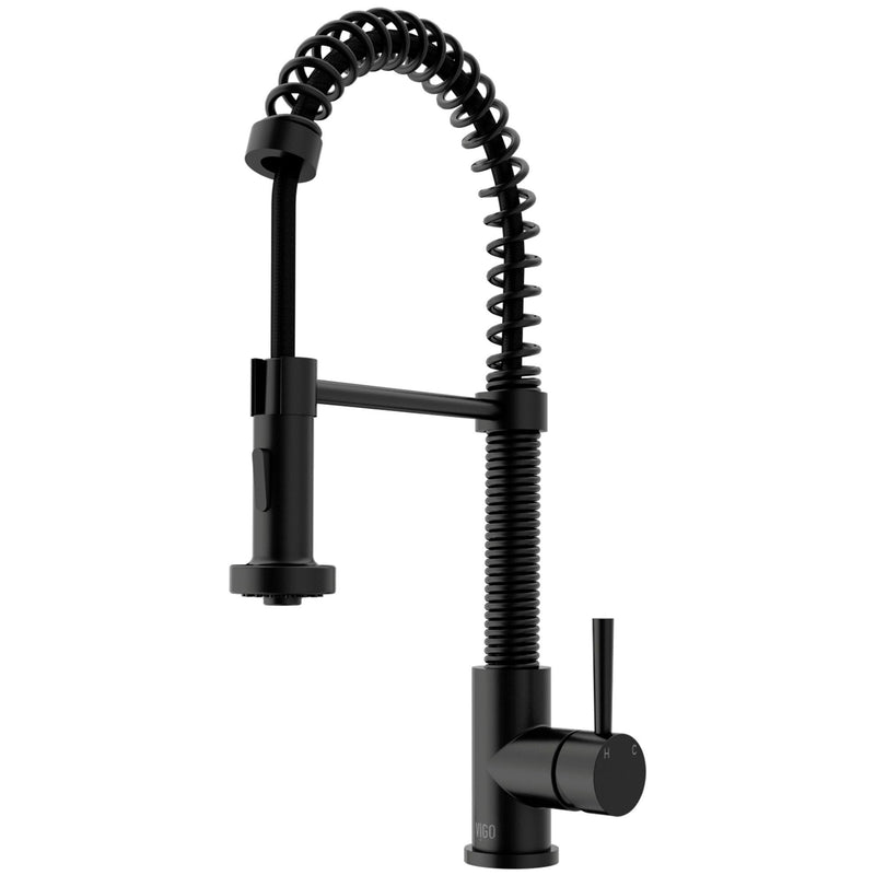 VIGO Edison Pull-Down Spray Kitchen Faucet, Matte Black V1