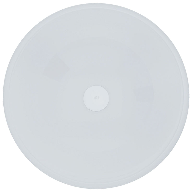VIGO Glass Round Vessel Bathroom Sink/Basin with Rounded Edges & Deep Bowl, White X2