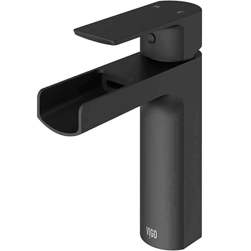 VIGO Ileana Single Handle Single Hole Bathroom Sink Faucet, WaterSense Certified, Matte Black Z0