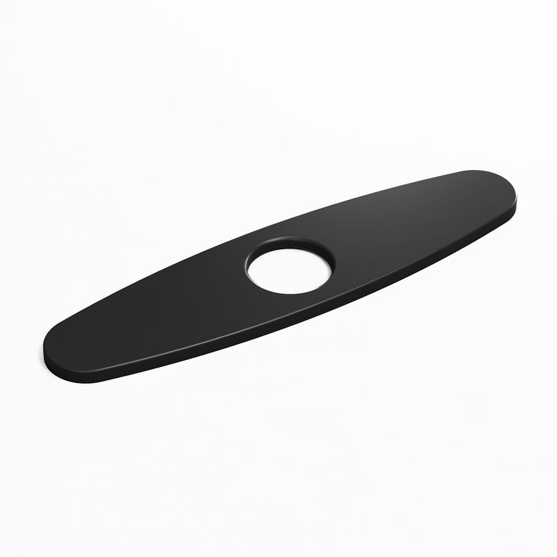 VIGO Kitchen Sink Faucet Hole Cover Deck Plate For 1 or 3 Hole, Matte Black, 10-in E9