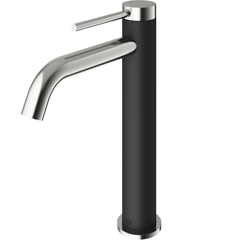 VIGO Lexington Single Handle Vessel Sink Bathroom Faucet with cFiber© Body, Brushed Nickel I8