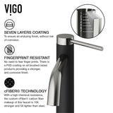 VIGO Lexington Single Handle Vessel Sink Bathroom Faucet with cFiber© Body, Brushed Nickel