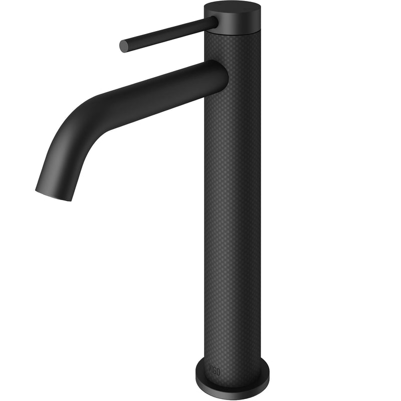 VIGO Lexington Single Handle Vessel Sink Bathroom Faucet with cFiber© Body, Matte Black Y6