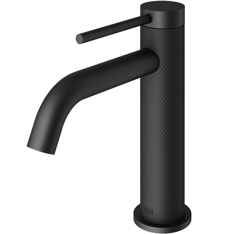 VIGO Madison Single Handle Single Hole cFiber Bathroom Sink Faucet, Matte Black K3