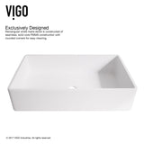 VIGO Magnolia Matte Stone Vessel Bathroom Sink/Basin with Deep Bowl, White