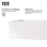 VIGO Magnolia MatteStone White Bathroom Sink/Basin Set with Apollo Faucet and Rectangular Composite Vessel