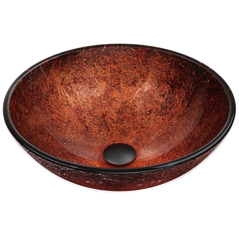 VIGO Mahogany Moon Glass Vessel Bathroom Sink I2