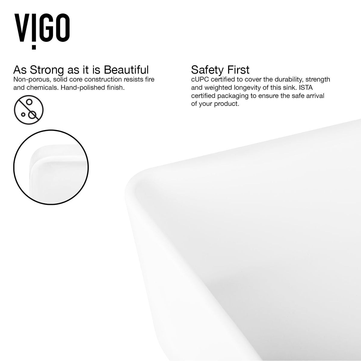VIGO Marigold MatteStone Matte White Bathroom Sink/Basin Set with Sterling Faucet and Rectangular Composite Vessel
