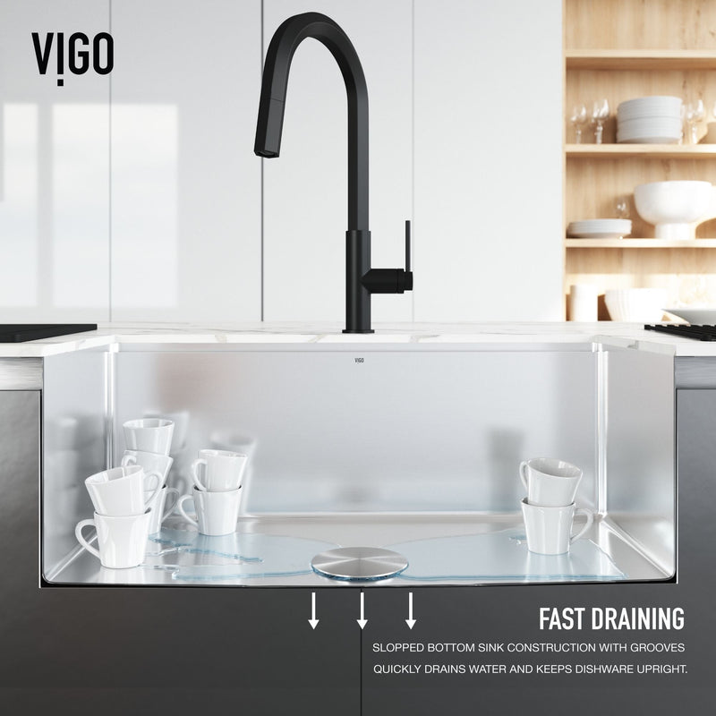 VIGO Mercer 33-in Stainless Steel Undermount Kitchen Sink R5