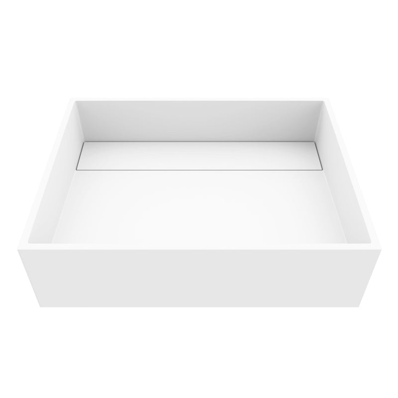 VIGO Montauk MatteStone 18x13-in Deep White Bathroom Sink/Basin with Rectangular Vessel Z6