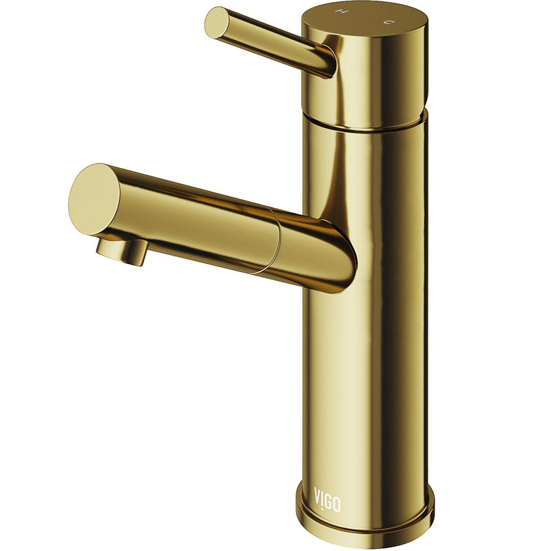 VIGO Noma Single Handle Single Hole Bathroom Sink Faucet, WaterSense Certified, Matte Gold R3