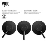 VIGO Olus Single Handle Wall Mount Bathroom Sink Faucet, WaterSense Certified, Matte Black