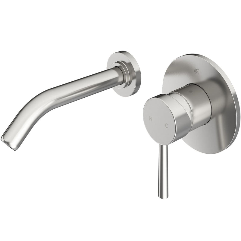 VIGO Olus Wall Mount Bathroom Faucet, WaterSense Certified, Brushed Nickel I4