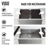 VIGO Oxford Single Farmhouse Kitchen Sink, 36-in x 21-in