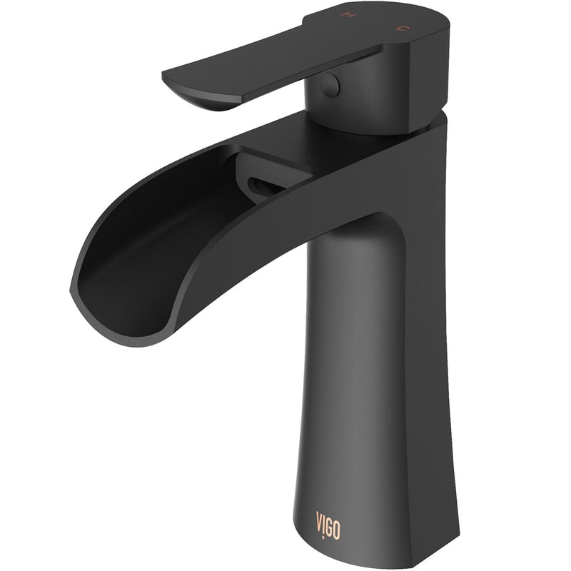 VIGO Paloma Single Handle Single Hole Bathroom Sink Faucet, WaterSense Certified, Matte Black R0