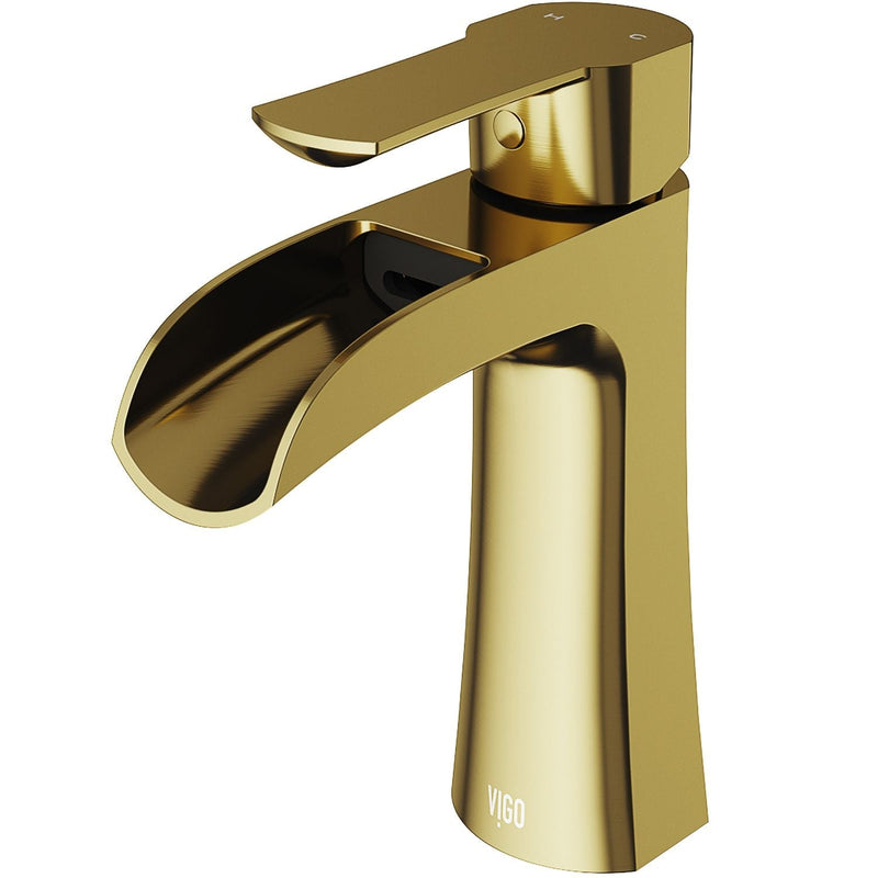 VIGO Paloma Single Handle Single Hole Bathroom Sink Faucet, WaterSense Certified, Matte Gold M0