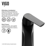 VIGO Penela Single Handle Single Hole Bathroom Sink Faucet, Matte Black,