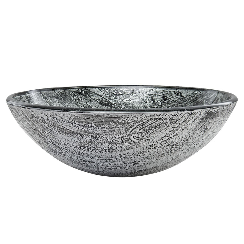 VIGO Round Glass Vessel Bathroom Sink/Basin with Deep Bowl, Titanium J0