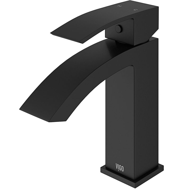 VIGO Satro Single Handle Single Hole Bathroom Sink Faucet, WaterSense Certified, Matte Black Z0