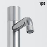 VIGO Segovia Gothic ConcretoStone Grey Bathroom Sink/Basin Set with Apollo Faucet and Rectangular Vessel