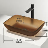 VIGO Sottile MatteShell Amber Bathroom Sink/Basin Set with Gotham Faucet and Glass Vessel