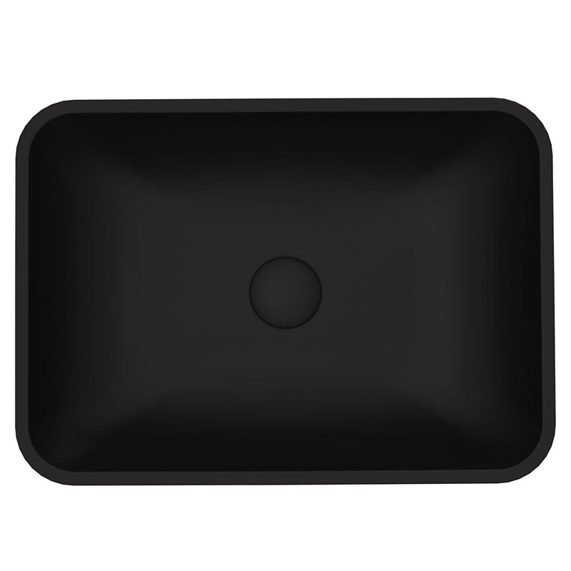 VIGO Sottile MatteShell Rectangular Vessel Bathroom Sink/Basin with Deep Bowl, Black O5